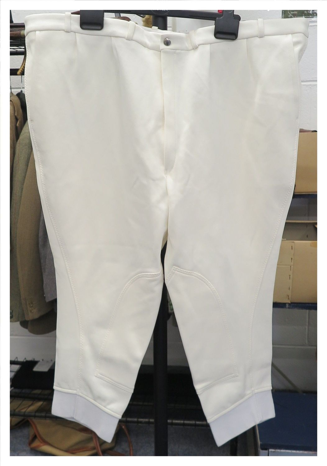 Gents 46" X Long, White Gorringe Breeches