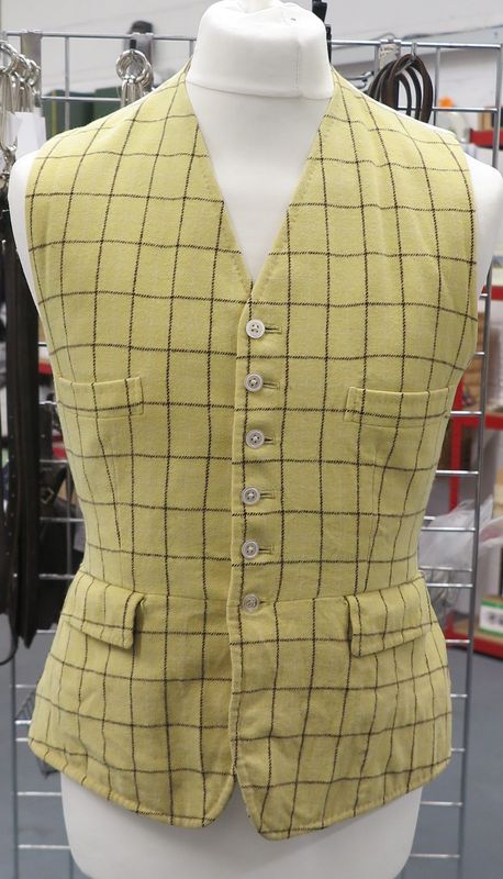Gents 38", Lemon Tattersall Waistcoat