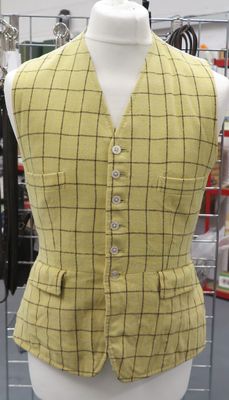 Gents 38", Lemon Tattersall Waistcoat