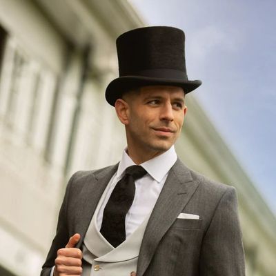 Edwardian Style, Luxury Black Fur Felt, Top Hat