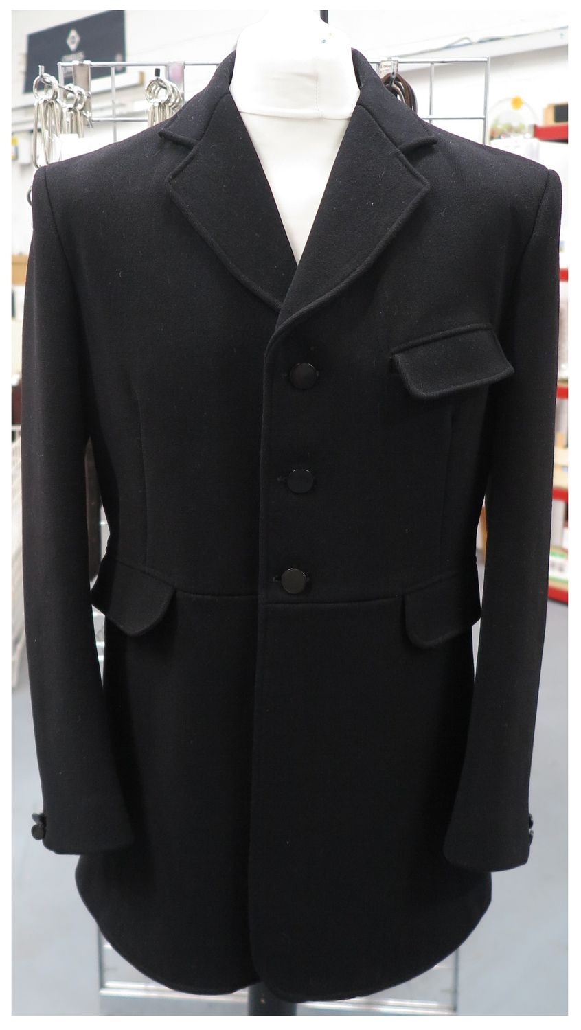 Gents 40" Caldene, Black Hunt Coat