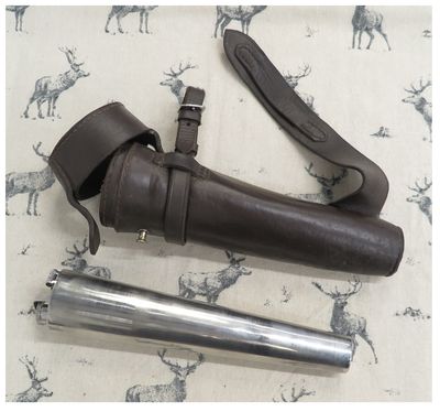 Saddle Flask in English Leather Brown Case