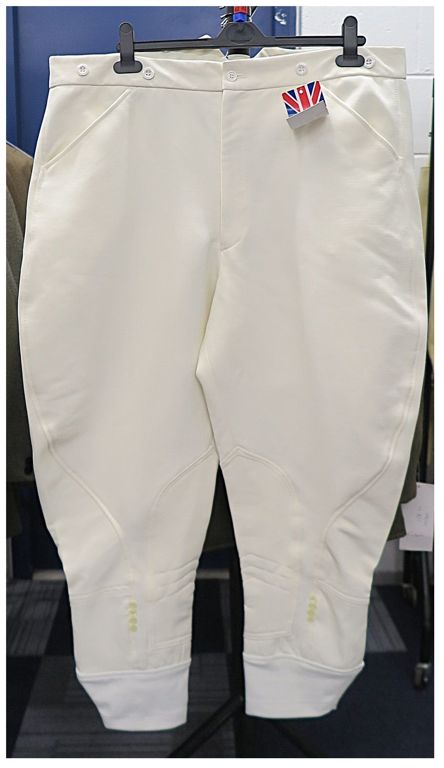 *Special* Gents 42" Extra Long, One Way Stretch Breeches - White