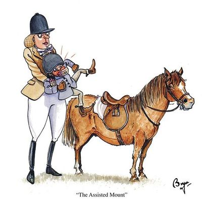 "The Assisted Mount" Greetings Card