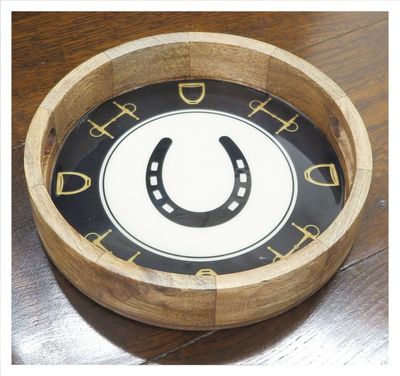 Stylish Equestrian Round Tray Stylish Equestrian Round Tray
