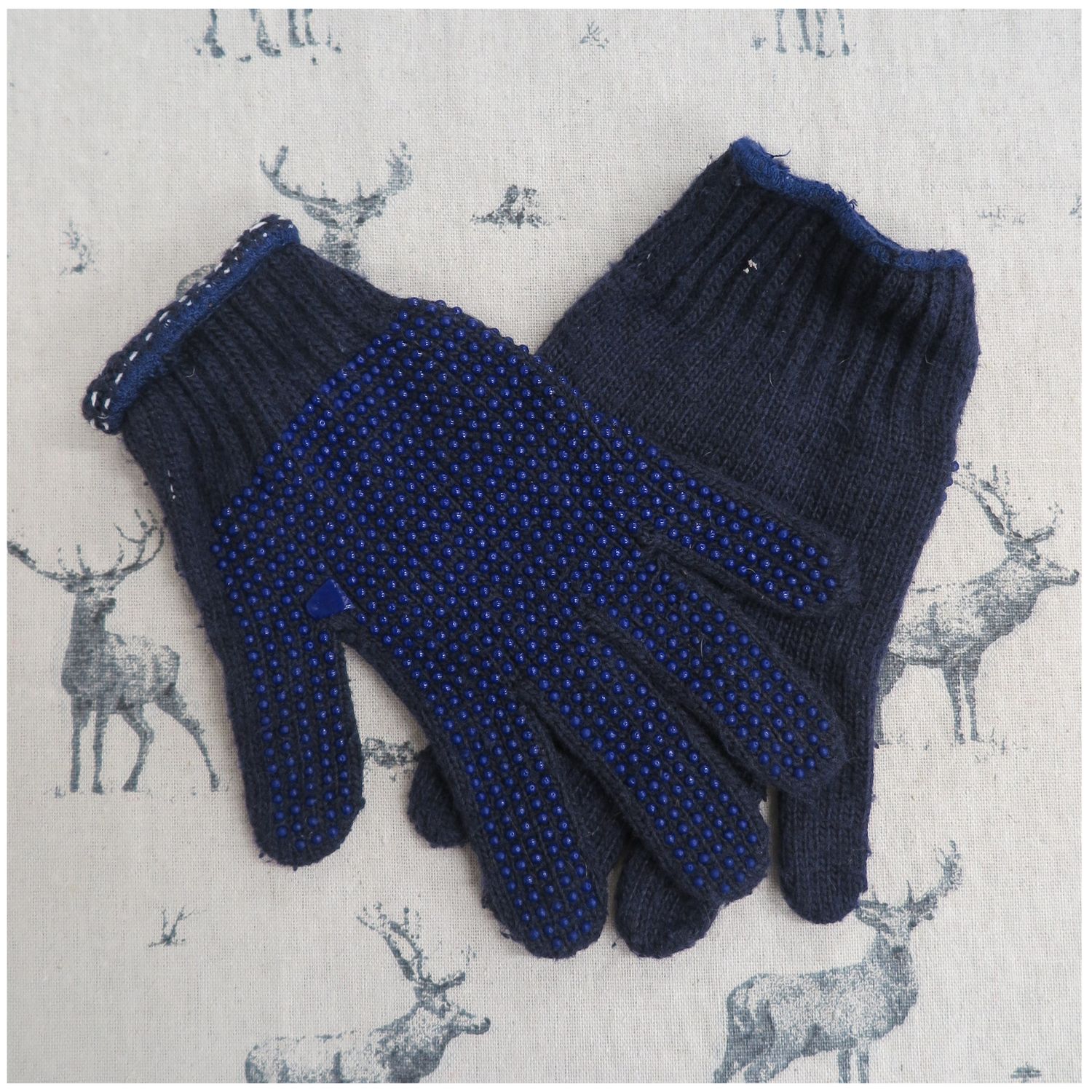 Navy Pimple Palm Gloves