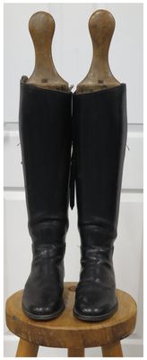 Size 6, Moss Bros Black Leather Boots and Trees