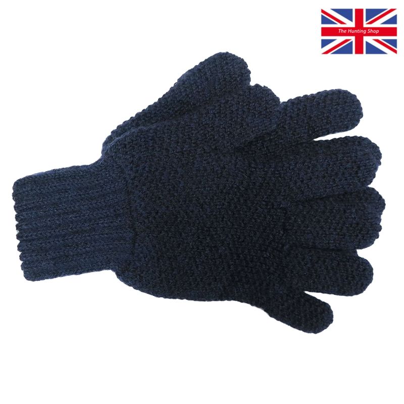 Navy Oiled Wool Hunting Gloves