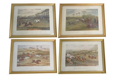 Set of 4, Vale of Aylesbury Steeplechase Prints by F.C. Turner