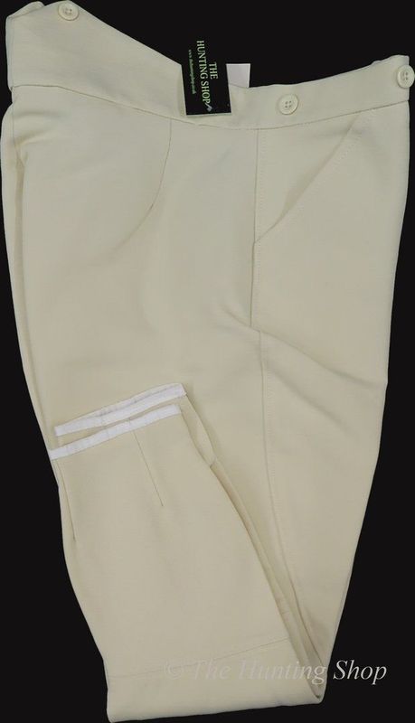Gents 40" Long,  Cream Peaked Back, One Way Stretch Breeches