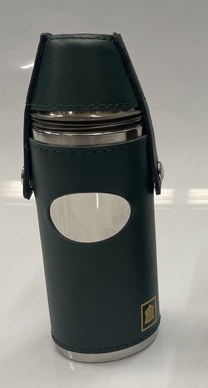 Traditional Hunter Flask & Stirrup Cup Set, Colour: Green