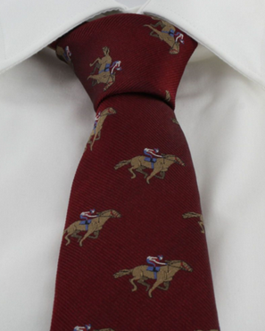 Woven Silk Racing Ties, Colour: Racing Wine