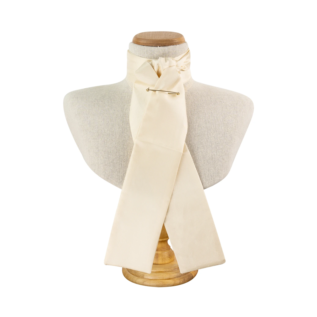 Luxury Silk Stocks, Style: Self Tie, Colour: Cream, Size: Medium