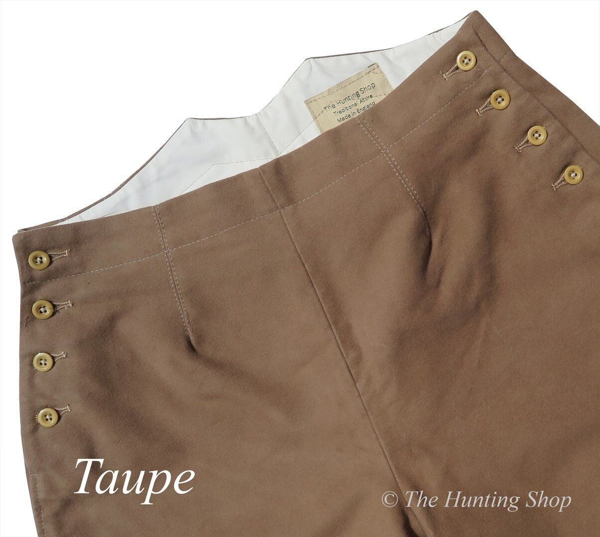 *Ladies Moleskin Hunting Breeches, Colour: Taupe, Waist Size: 34", Special Measure: No