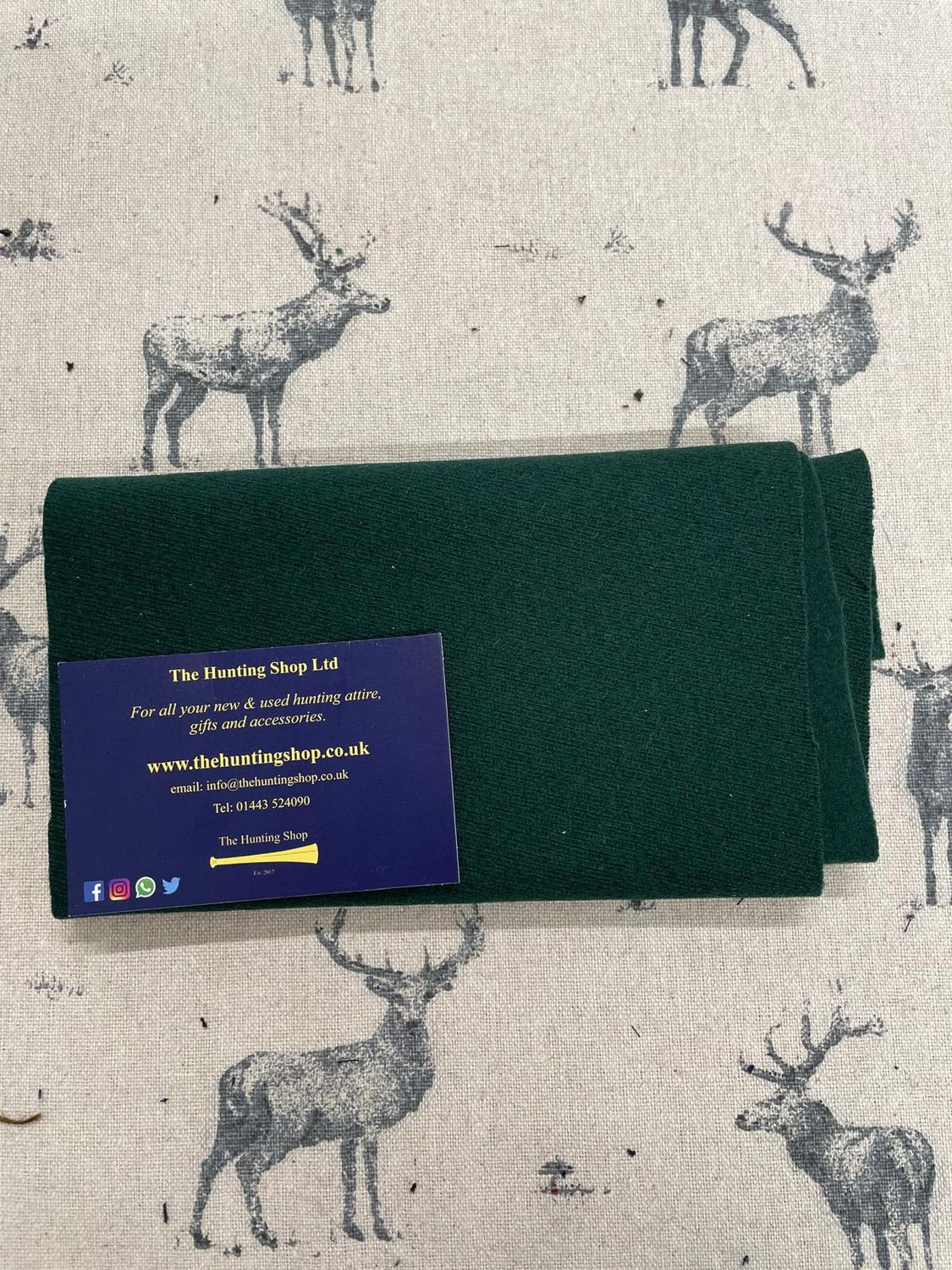 *Hunt Collar Fabric, Colour: Green Cavalry Twill
