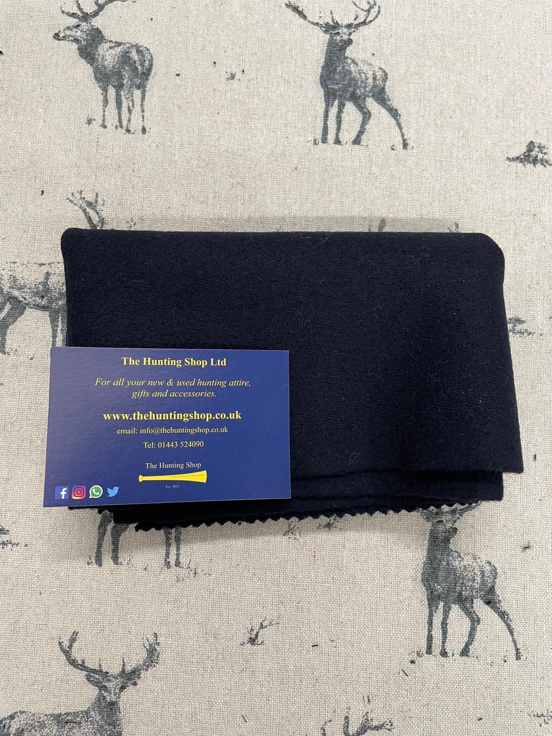 *Hunt Collar Fabric, Colour: Navy Cavalry Twill