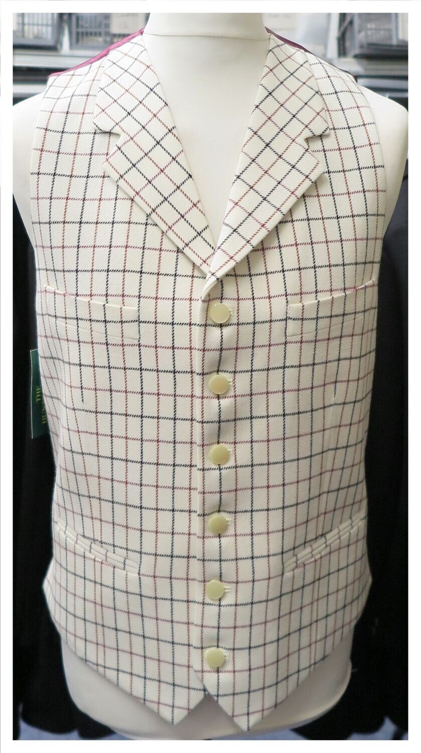 Gents 34 Gents 34" Brown & Plum, Tattersall Check Waistcoats