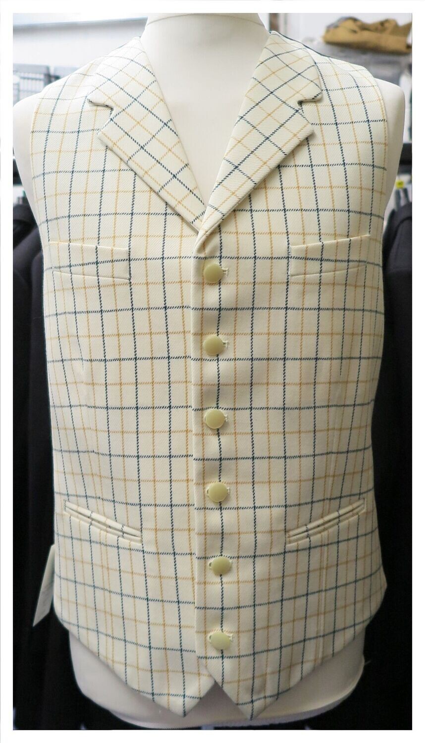 Gents 36 Gents 36" Rutland, Tattersall Check Waistcoat