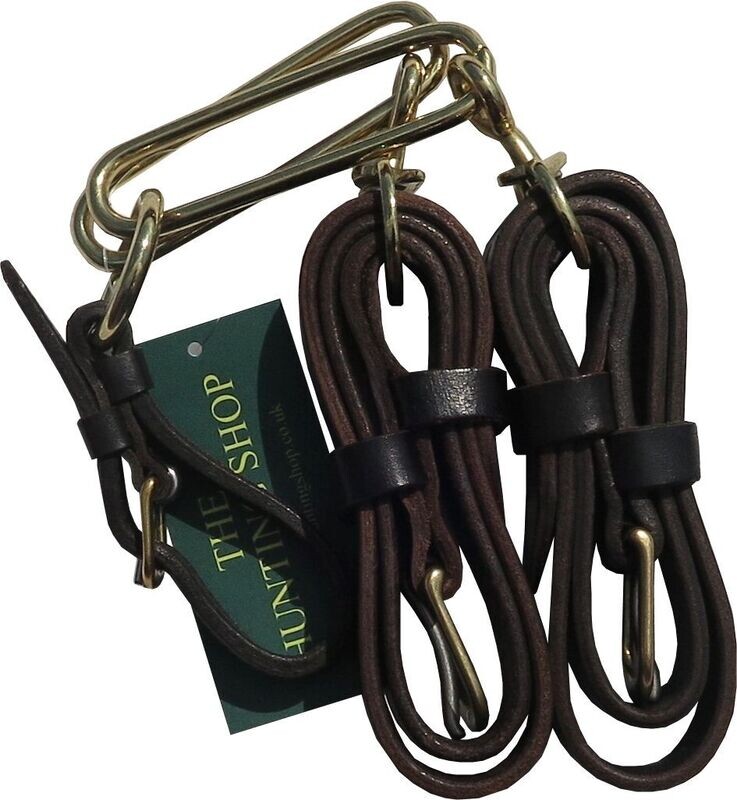 Saddle Mountable English Leather, Solid Brass Hound Couples