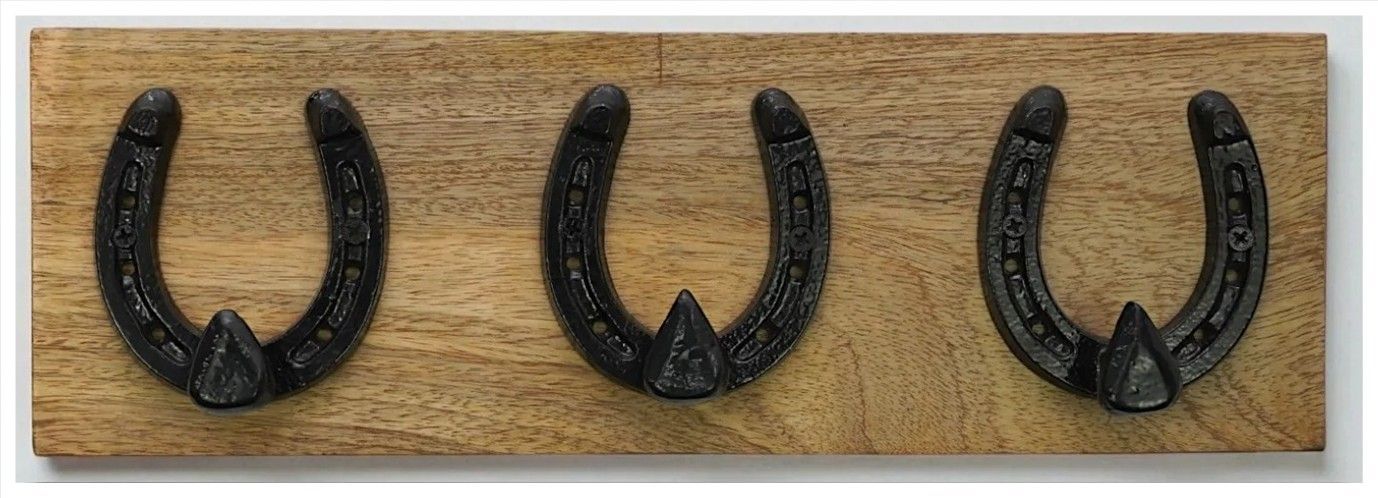 Wall Mounted Horse Shoe Hook Rack