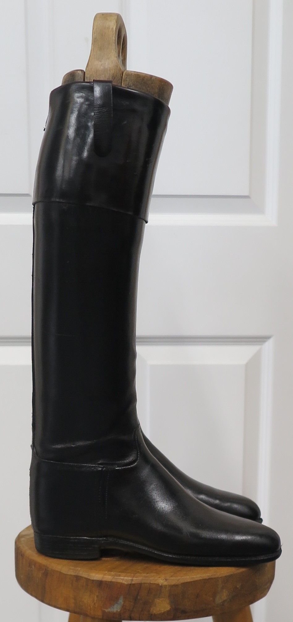 Size 6.5, Black Leather Boots with Tops