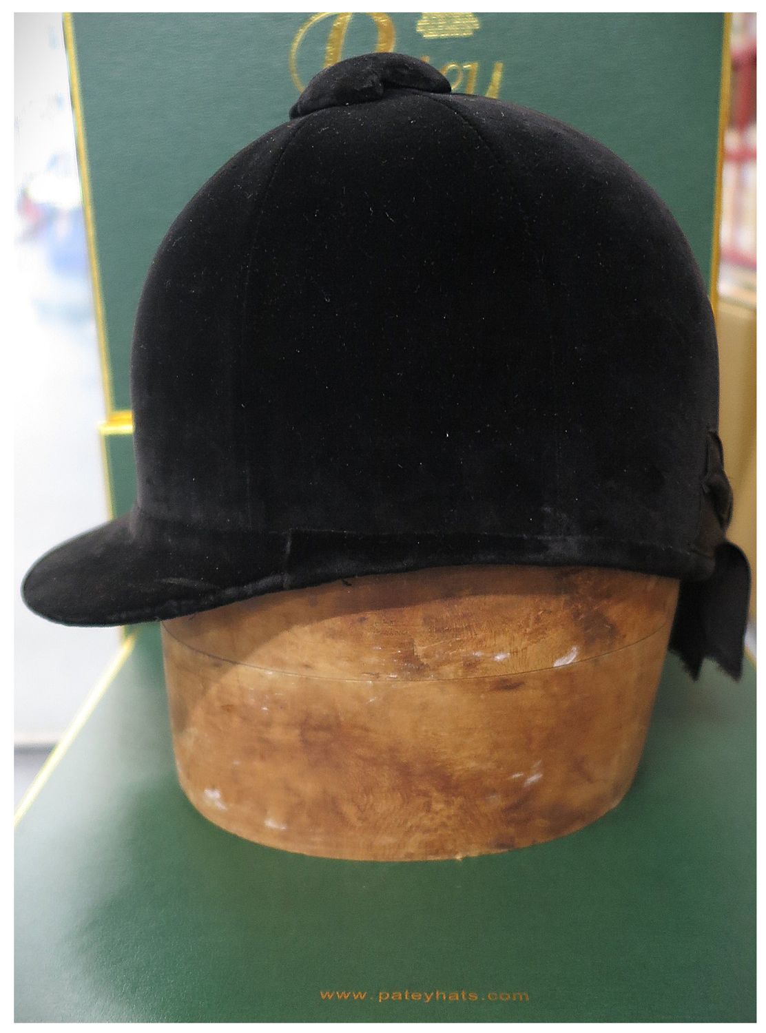 56cm Herbert Johnson, Black Hunt Cap