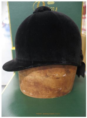 56cm Herbert Johnson, Black Hunt Cap