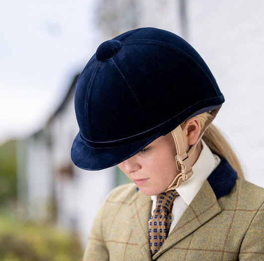 56cm Round Fit,Charles Owen, Navy Hampton