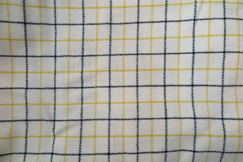 Black and Gold Cotton Tattersall Fabric