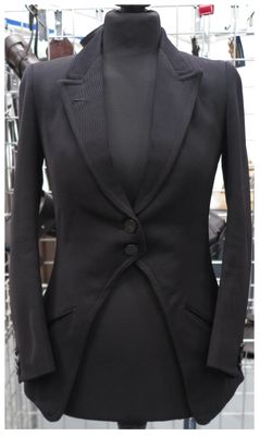 Ladies 32 Ladies 32" Vintage, Black Cutaway Jacket