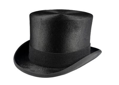 56cm Luxury Black Fur Felt Melusine Top Hat