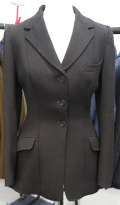 Ladies 32", Black Vintage Hunt Coat