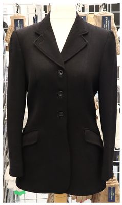 Ladies 36", Black Hunt Coat