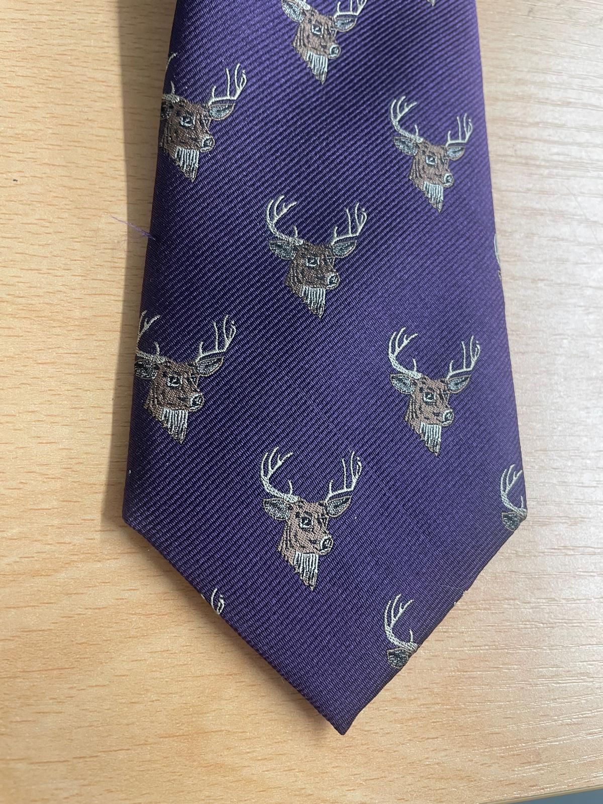 Woven Silk, Purple Stag Tie * seconds*