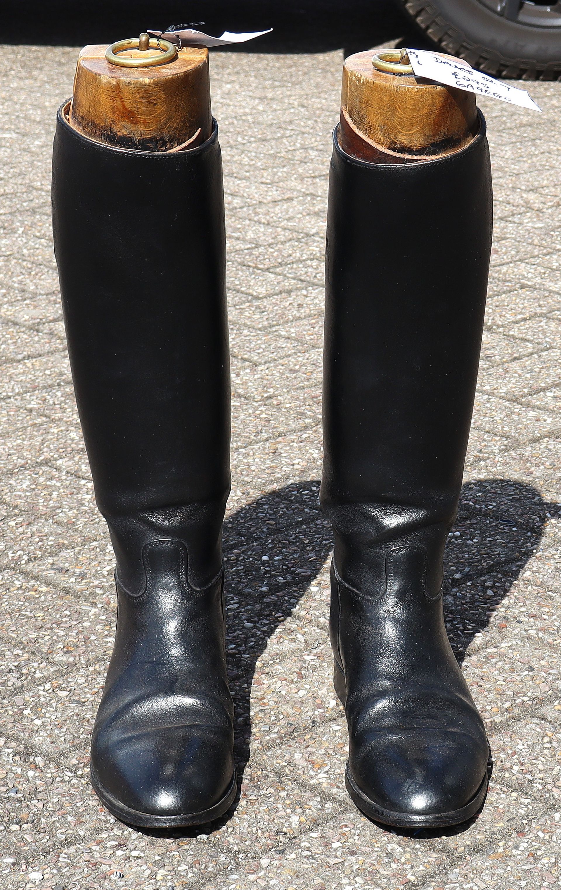 Size 7 Davies, Black Leather Boots