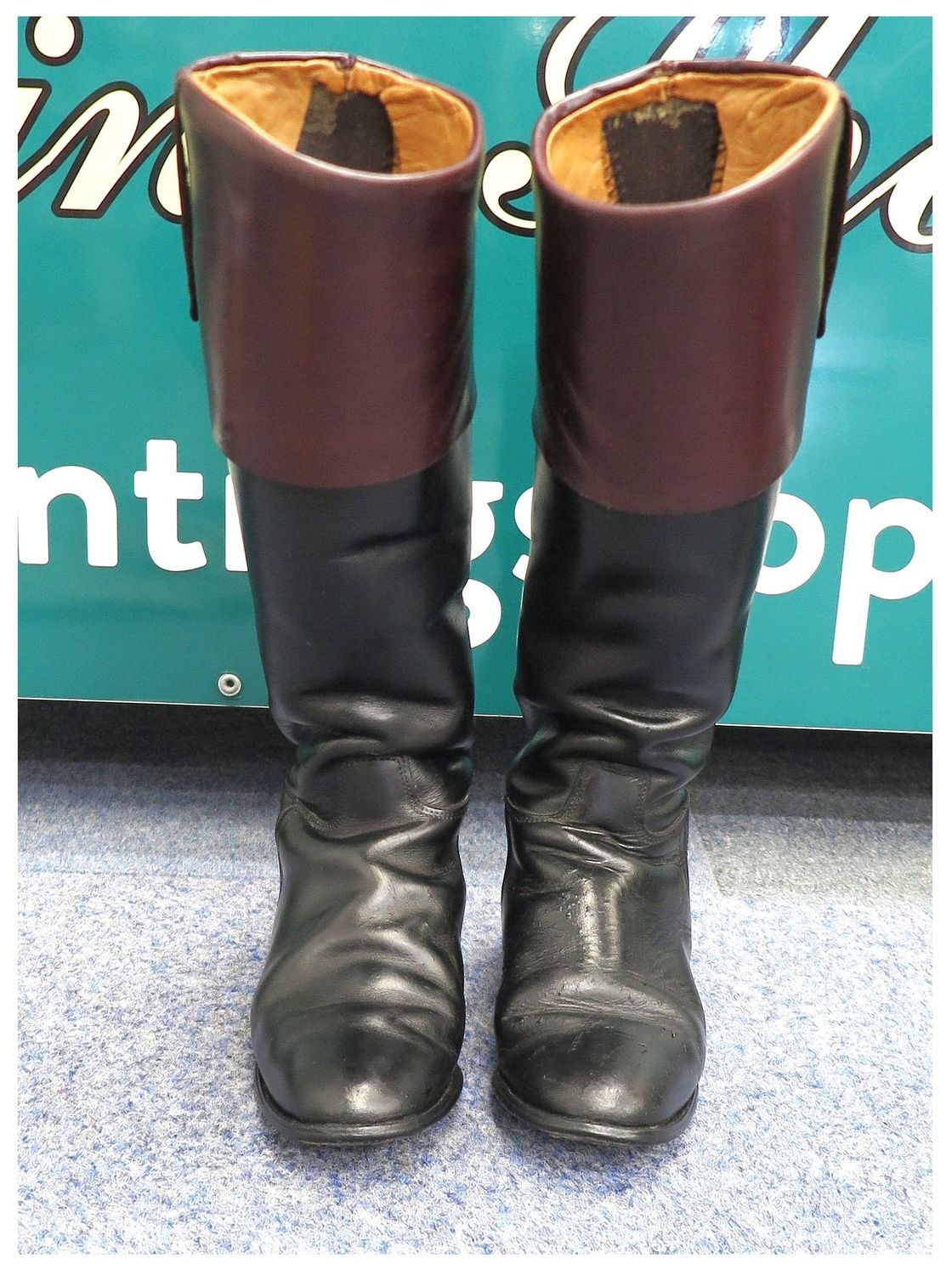 Size 6 Hawkins, Black Leather Topped Boots