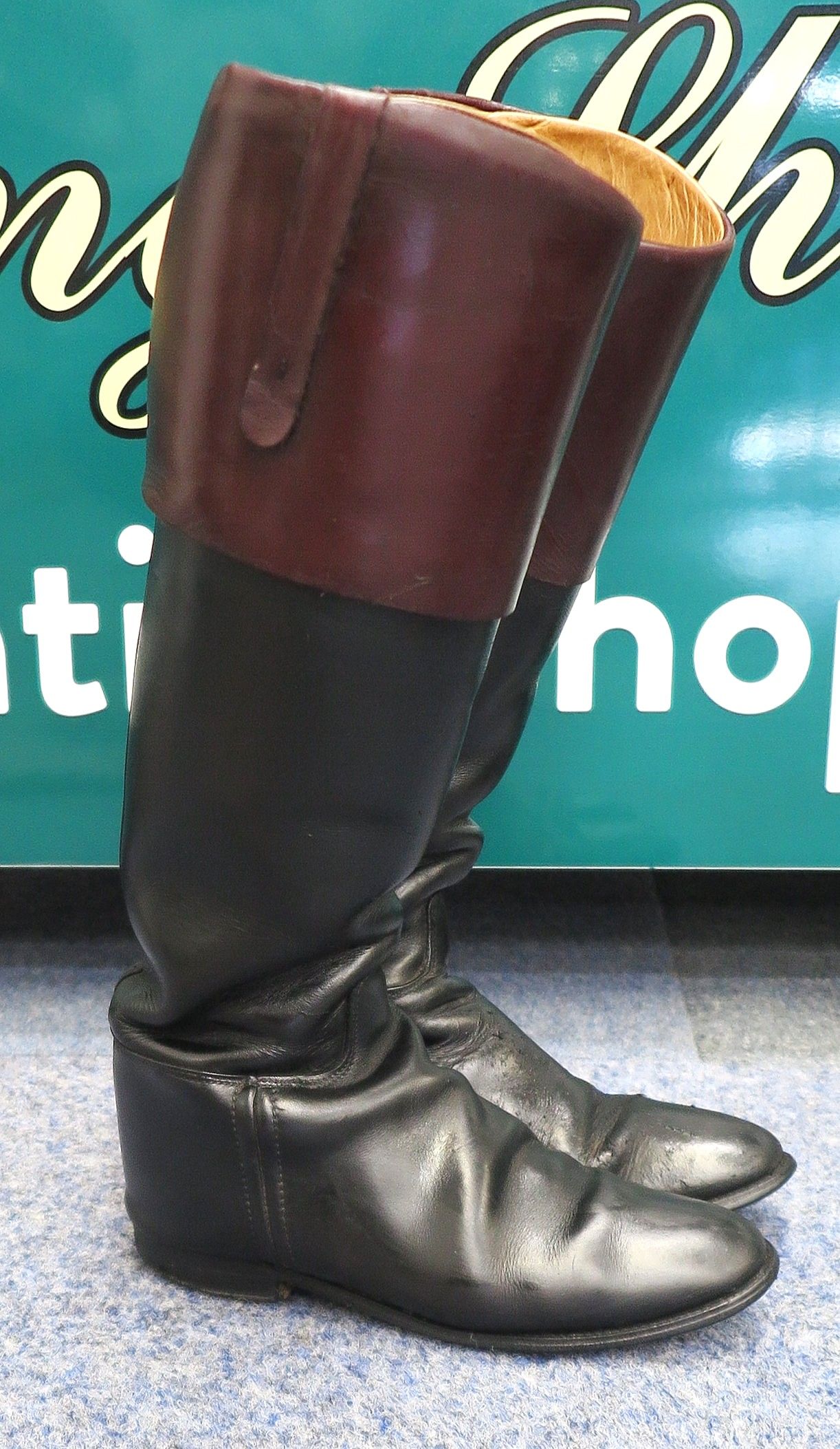 Size 6 Hawkins, Black Leather Topped Boots