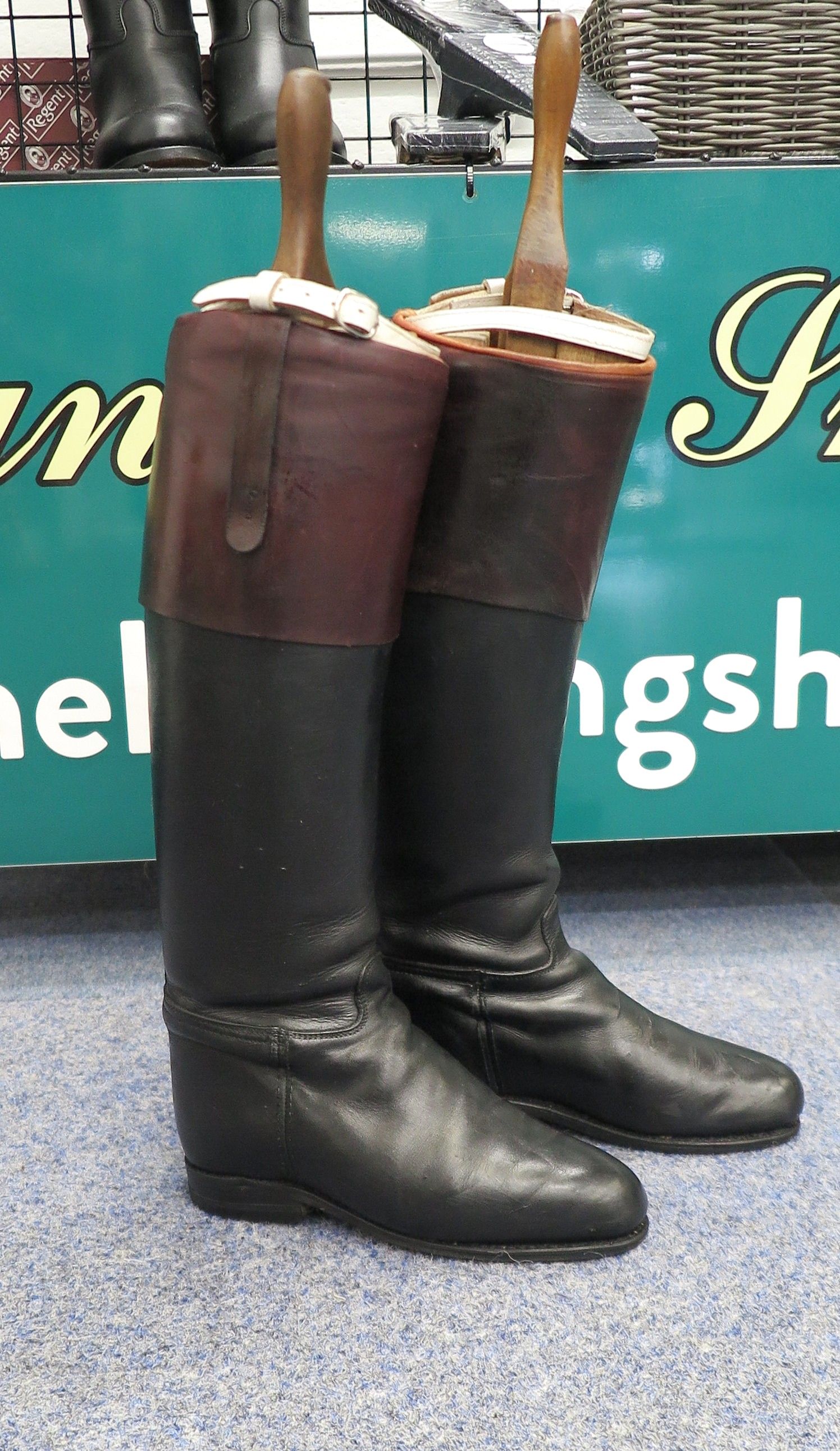 Size 7 Regent, Black Topped Leather Boots
