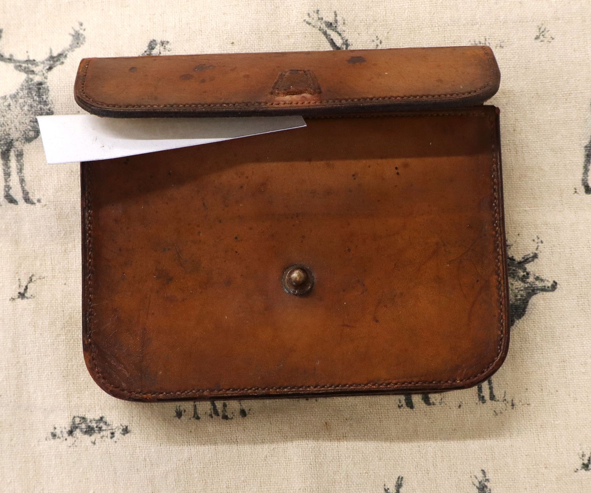 James Dixon Sandwich Tin in Brown Leather Case