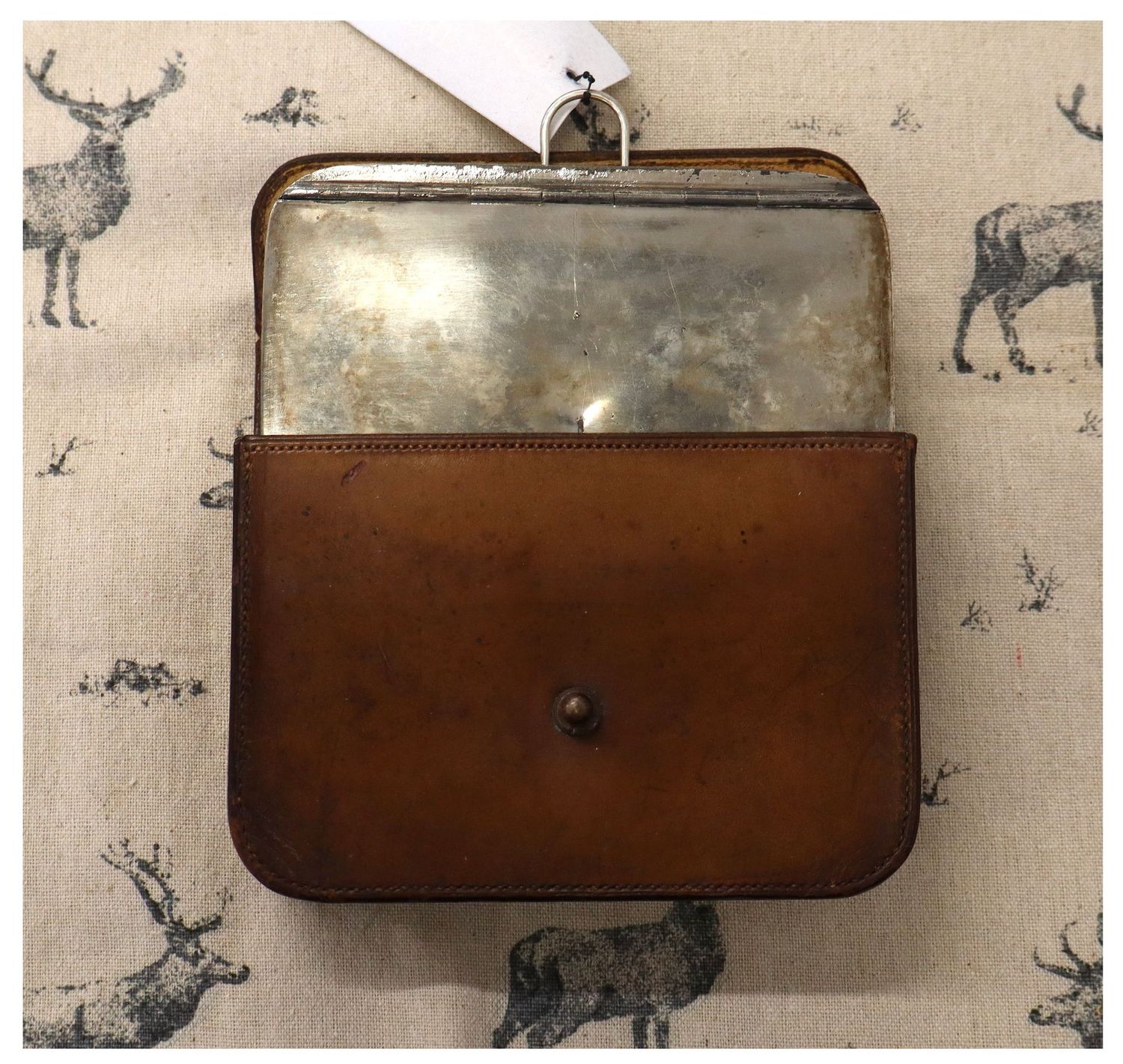 James Dixon Sandwich Tin in Brown Leather Case