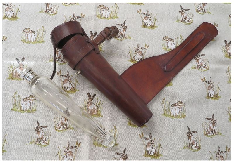 Conical Glass Flask in Brown Leather Case Conical Glass Flask in Brown Leather Case