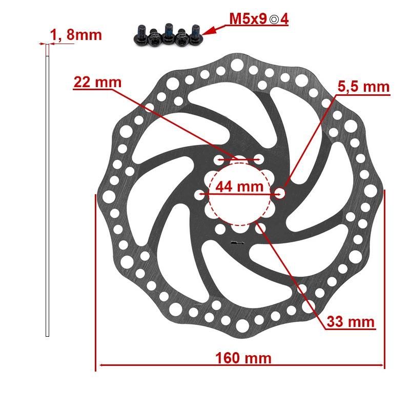 Disco freno R6.1 180mm 6H argento