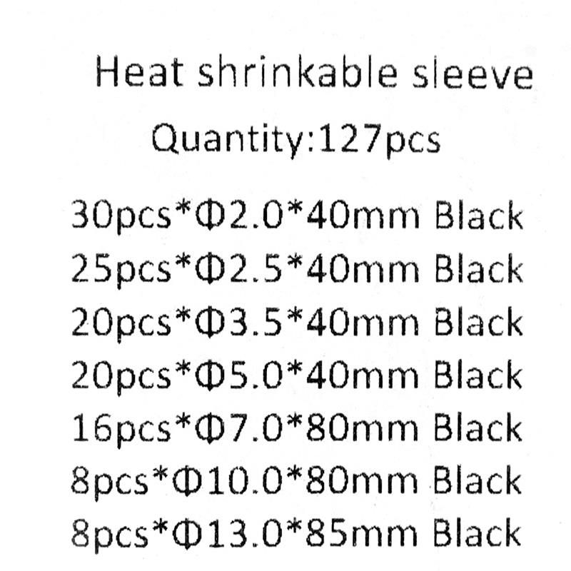 Guaina Termoretrattile nero per cavo - 127 unità
