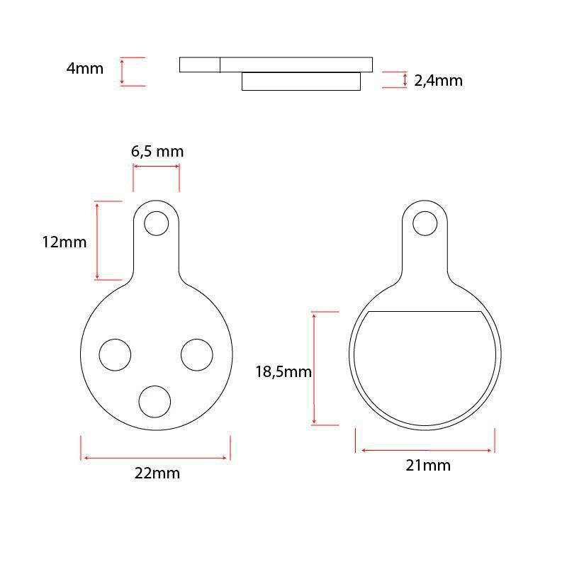 CT009-R pastiglia resina [Ewheel] - 2 set