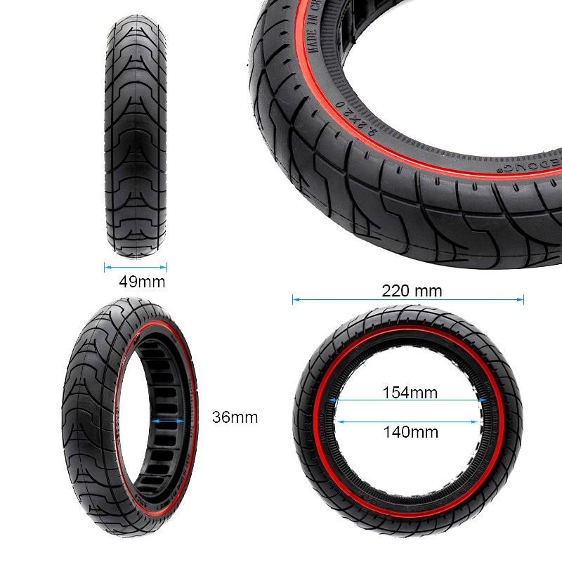 Ruota piena ultraleggera 9.2x2 - linea nera [Ewheel]