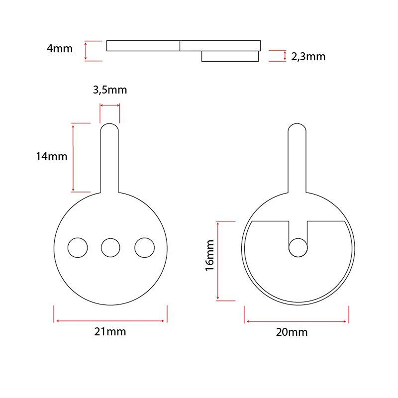 Pastiglia freno CT007-R  tonda in resina con aletta [RAMBOMIL] - 2 unità