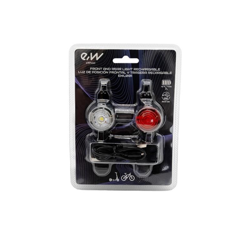Set di luci LED anteriori e posteriori ricaricabili EWL001