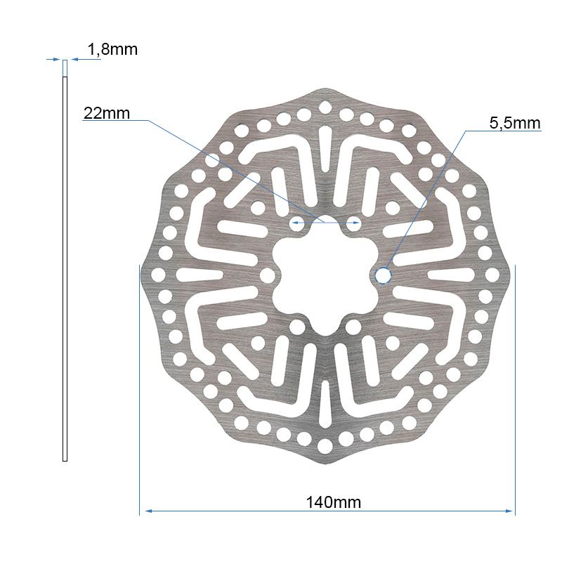 Disco freno EWD004 per Kukirin G2 pro - 140mm - 6H