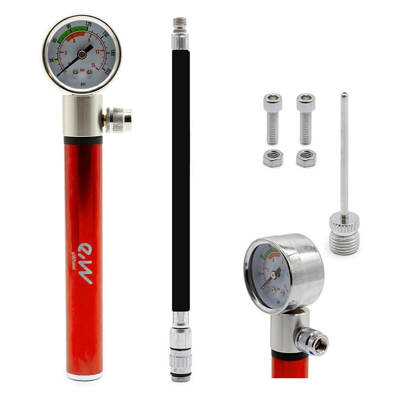 Gonfiatore manuale con manometro EWAP-006 blu