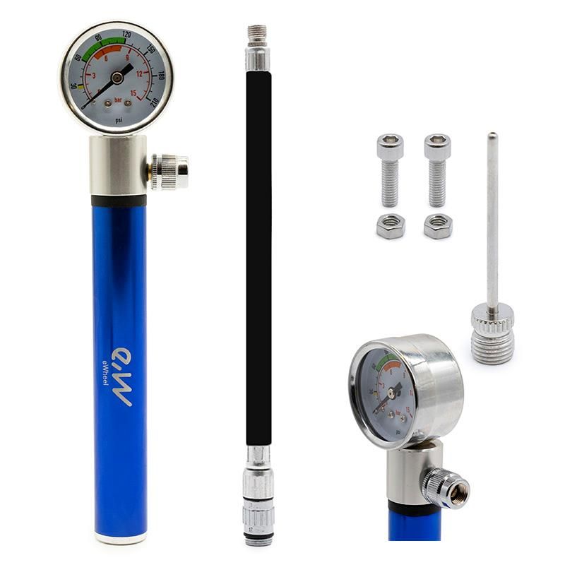 Gonfiatore manuale con manometro EWAP-006 blu